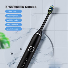 Black Electric Toothbrush IPX7 5 Modes