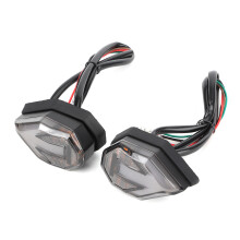 Arrow Shaped Flowing Blinker LED Turn Signals for Motorcycles Two Color Light Guide Indicator Universal Fitment Waterproof ABS+PC Material Metal