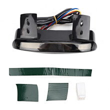 License Plate Light LED Brake Light Motorcycle Turn Signal Lamp Chopped Rear Fender Edge Running Light Stop Running Light Curved Design Waterproof