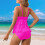 Women's Tankini Swimsuit Solid Slimming Full Coverage 6