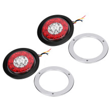 Round LED Trailer Tail Lights With16LEDs Design Improved Visibility Easy Installation Universal Compatibility Shockproof Low Power Consumption