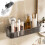 Suction Cup Bathroom Storage Rack, No-Drill Wall Mounted Organizer – Clear Gray Plastic, Medium, Rounded Corners, Noise-Reducing Gaskets 7