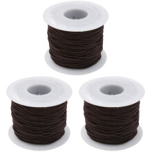 3Rolls DIY Elastic String Coffee Beads Cord for Jewelry Making Crafts