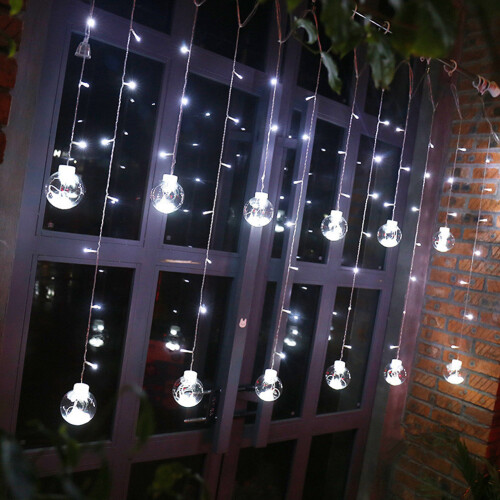 LED String Lights Curtain with12Warm White Balls 2