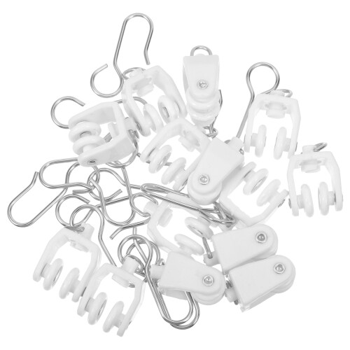 20Sets Assorted Color Plastic Curtain Track Rollers Hooks for Curtains