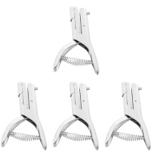 4Pcs Silver Heavy Duty Paper Punch Zinc Alloy Single Hole Craft Tool