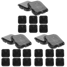 30Pcs Black Clear Compartment Food Storage Boxes for Home and Shop Use