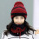 Baseball Cap Windproof Knit Hat Set Red 3