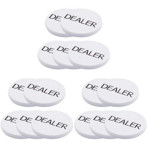 15Pcs White Game Chips Tokens Durable Poker Accessories