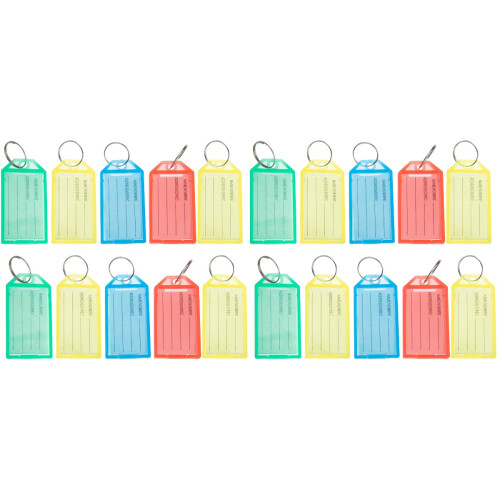 50St Multifunctionele Gekleurde Sleutellabels Met Duurzame Ring Set