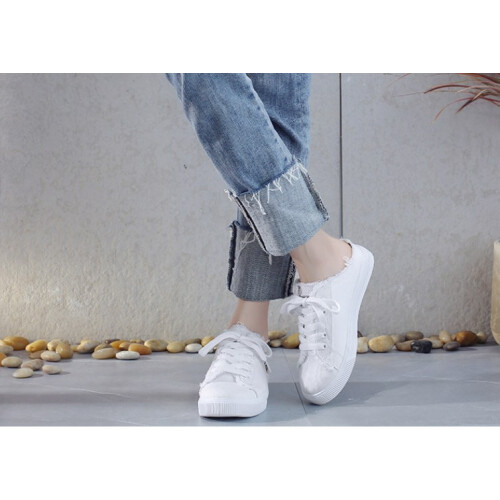 Γυναικεία slip-on αθλητικά παπούτσια, προσαρμόσιμη εφαρμογή με σχέδιο δαντέλας και 2