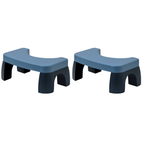 2Pcs Plastic Toilet Foot Stool Blue Household Step Stool for Home Use