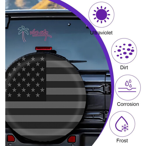 Capa protetora universal para pneu sobressalente de 15 polegadas – à prova de poeira e água, protetora macia para SUV/RV/caminhão, compatível 2
