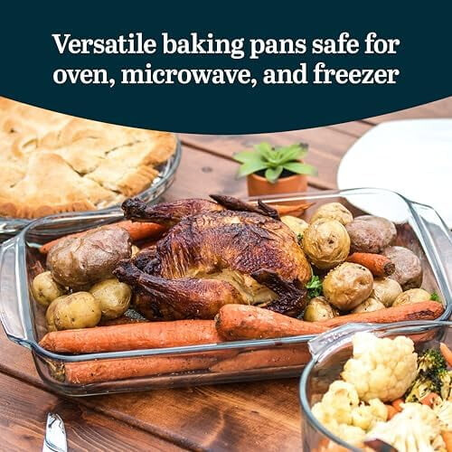 Baker's Basics 3-Piece Rectangular Glass Casserole Baking Dish Set, Clear, 2 Qt, 2.7 Qt, 3.4 Qt, Transparent, Stackable, Dishwasher Safe 1