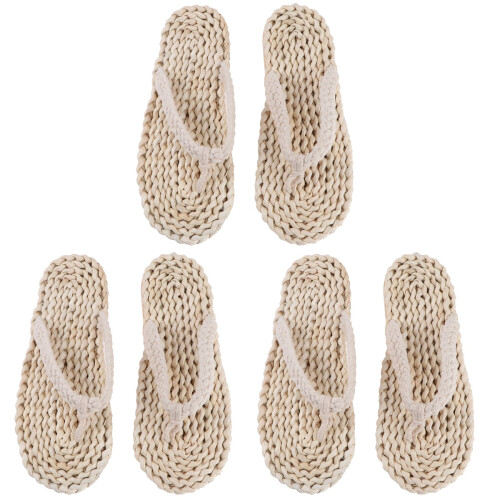 3Pièces Mules Tissées Blanches Design Antidérapantes 1