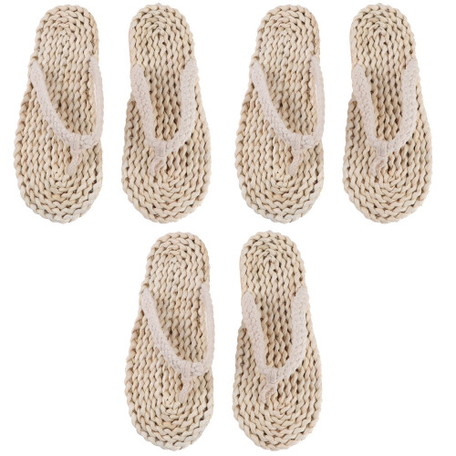 3Pièces Mules Tissées Blanches Design Antidérapantes 2