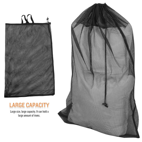 Minkissy Foldable Laundry Bag for Travel Black Polyester Mesh Design Lightweight 1 Piece 1