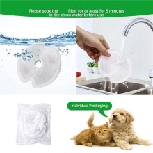 8x Cats Water Filters for Fountain 67oz/2L Activated Carbon Filter with Pre-Filter Sponges for Pet Water Fountain