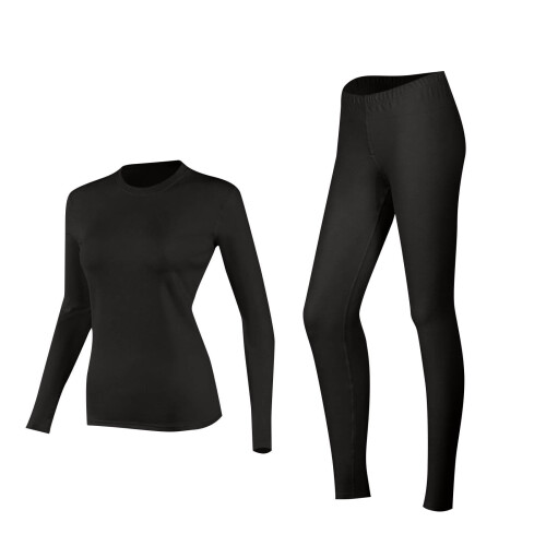 Dame Slim-Fit Termotrøjsæt Sort XL 1