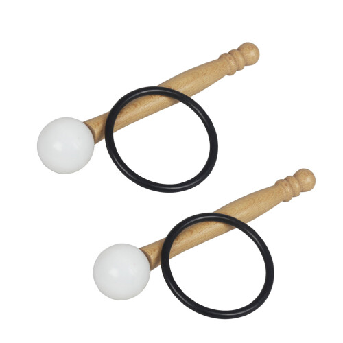 4Sets Smooth Surface Wooden Singing Bowl Mallets with Rubber Strikers 2