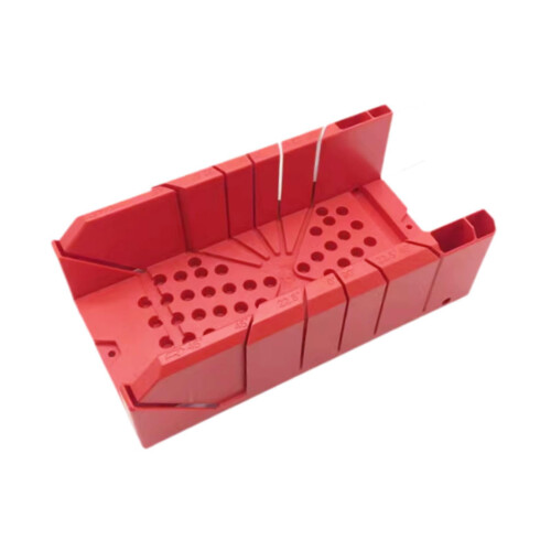 Caixa de corte angular com guia para serra de esquadria, ideal para corte de galhos e podas, 31,75 cm (12,5 polegadas), vermelha, com haste. 2