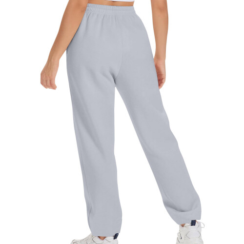 Meresysid Damen-Freizeithose mit elastischem Schnürverschluss, einfarbig, Sport, Grau 2