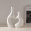 White Plastic Vase Set Large and Small 7