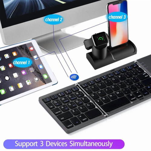 Wireless Bluetooth keyboard foldable thin design 2