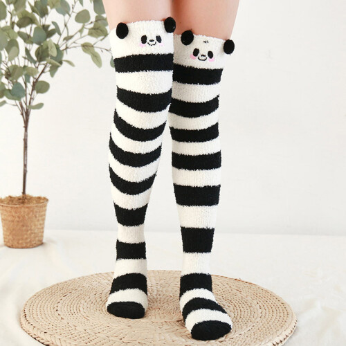 Κάλτσες συμπίεσης για γυναίκες - Y2K Cozy Knit Crew Socks, απαλές ζεστές γλυκές ρετρό 1