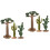 6Pcs Assorted Color Plastic Model Trees and Mini Cactus for Sand Table 6