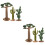 6Pcs Assorted Color Plastic Model Trees and Mini Cactus for Sand Table 8