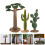 6Pcs Assorted Color Plastic Model Trees and Mini Cactus for Sand Table 11