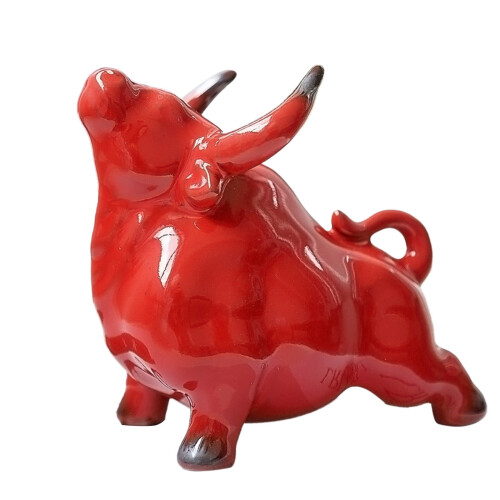 Άγαλμα Red Bull Art Decor – Επιτραπέζιο γλυπτό βοδιού για το σπίτι, το γραφείο, το σαλόνι. 1