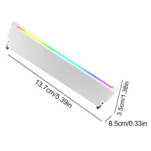 2X Universal Memory Heat Sink 5V 3PIN ARGB AURA Sync Memory Module Cooler DDR3 DDR4 DDR5 RAM Computer Accessories Silver