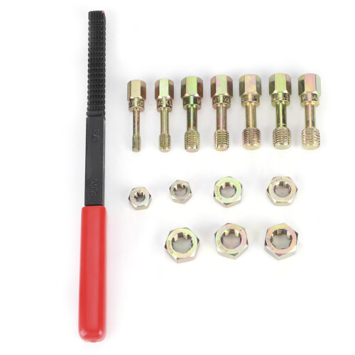 Durable Thread Repair Tools High Quality Carbon Steel Thread Repair Kit Metric Thread Chaser Universal Rethreading Set Hexagonal Shape Socket 2