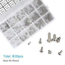 1600 Petites Vis pour L'Électronique, Petit Kit de Vis Mécaniques à Tête Cylindrique pour la Réparation de Lunettes, Montres, Horloges