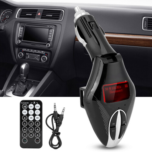 Wireless Bluetooth FM Transmitter Hands-Free Call Dual USB Charging Noise Suppression Full-Duplex Sound Universal Compatibility Voltmeter MP3TF 1