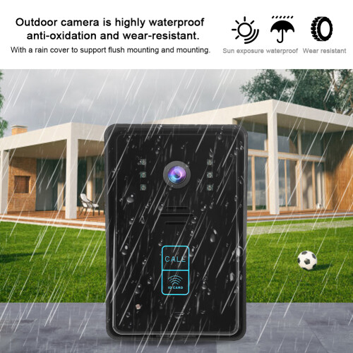 Sistema de interfone com vídeo Wi-Fi e visão noturna, monitor touchscreen de 7 polegadas, campainha HD com câmera, desbloqueio remoto, interfone 2