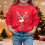 Kids Santa Pullover with Reindeer Print Round Neck Long 2