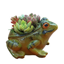 Encantador vaso de sapo para suculentas, seguro para plantas. Feito de resina, este vaso decorativo em formato de sapo é primorosamente trabalhado