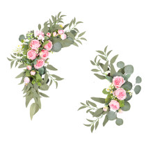 Silk Artificial Flower Lintel Wreath Set – 60x35cm &