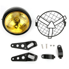 Žltý motocyklový svetlomet, vintage kaviareň, hlavová lampa, nárazuvzdorná, vodotesná, vysoká priepustnosť, univerzálna, nízka spotreba
