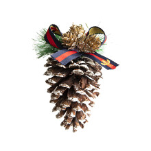 Exquisite Natural Pine Cone Ornaments with White Tips10cm-14cm for Christmas Tree Decorations Featuring Ropes for Easy Hanging
