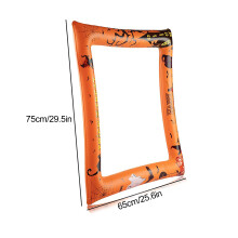 Décorations gonflables pour Halloween, accessoires de fête d'Halloween en extérieur, cadre photo orange effrayant pour des souvenirs inoubliables,