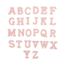 Elegant Pearls Sparkly Rhinestones A-Z Letter Patches Glitter Alphabet Applique Patch Iron On Sew Decorative Clothing Decoration DIY Craft Supplies