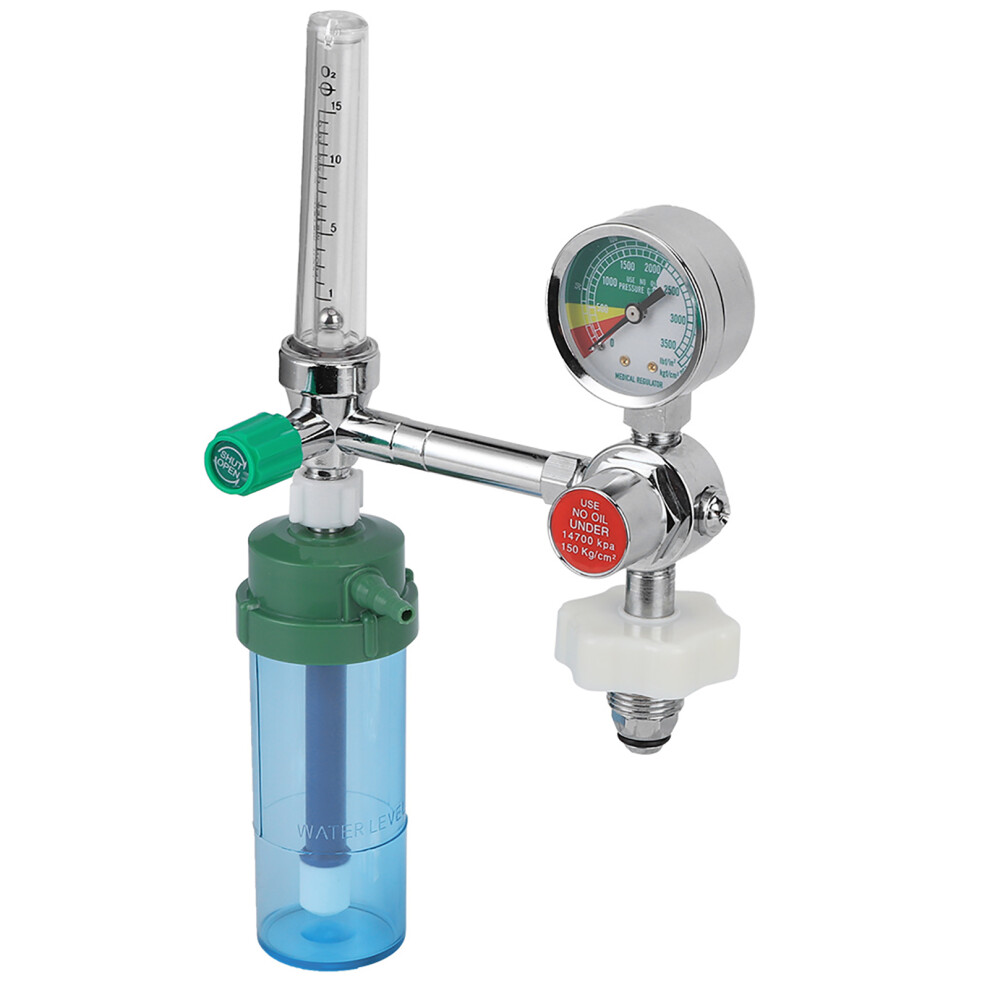 Oxygen Regulator with Humidification Bottle, G5/8-14 Male Thread