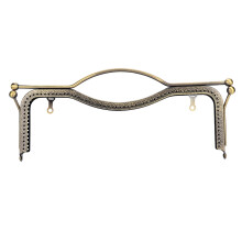 Fashionable Accessory For Handbag Making, Metal Purse Frames With Embossed Design And Kiss Lock Clasp For DIY Sewing Crafts