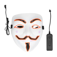 Kostýmní maska z filmu V jako Vendetta, LED svítící anonymní obličejová maska, jedna velikost padne většině halloweenských karnevalových
