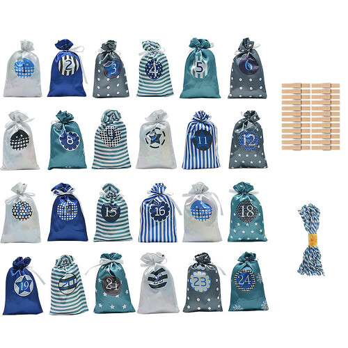 Cloth Christmas Advent Gift Bags15x10cm24-Pack