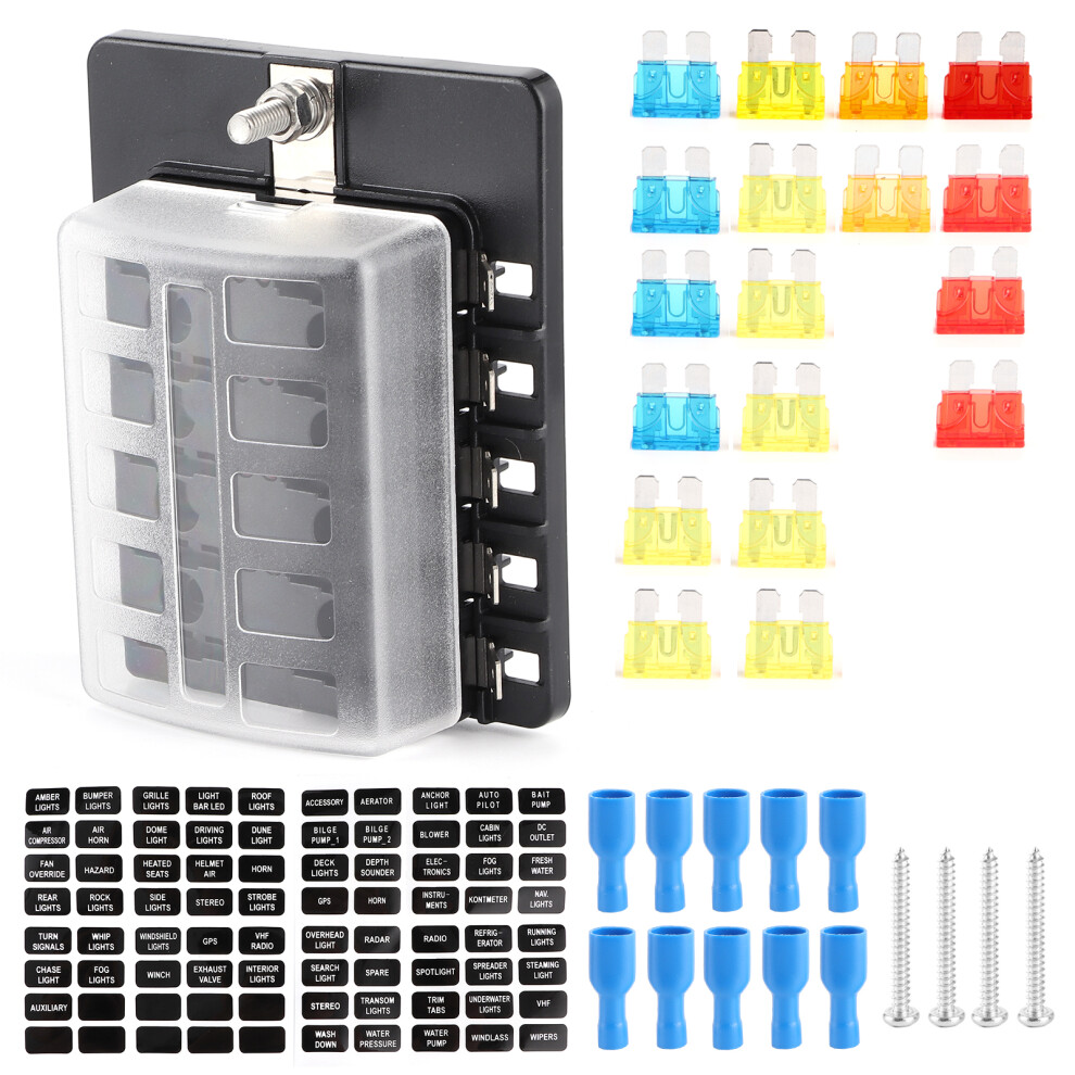 Dedicated Fuses Fuse Block Holder10way Blade Modular Design Auto Marine Ground Terminal With Led Indicator Lights Power Distribution Blocks For 9009879138099